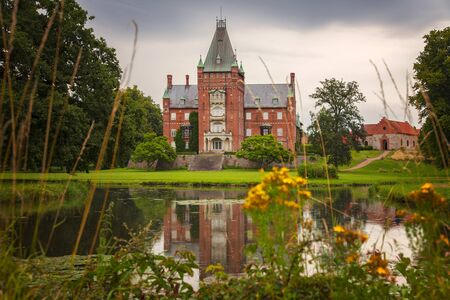 Image of Trollenas castle and Nas church. Scania, Sweden.のeditorial素材