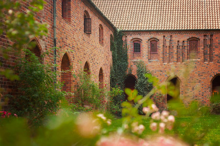 Image of the enclosed garden of the old Carmelite priory in Helsingor, Denmark.
