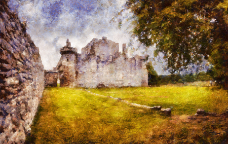 Painting of castleの写真素材