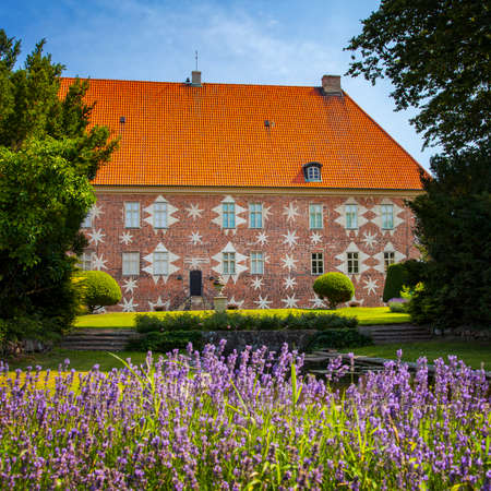 Image of the english gardens at Krapperup castle in Sweden.のeditorial素材