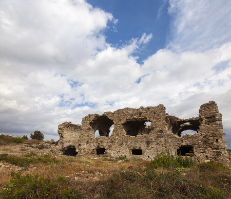 Image of the ancient byzantine hospital ruin. Side, Turkey.の写真素材