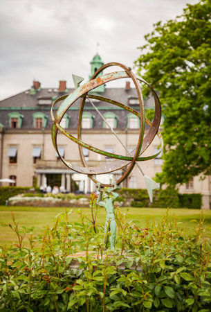 Image of sundial in park. Orenas, Sweden.