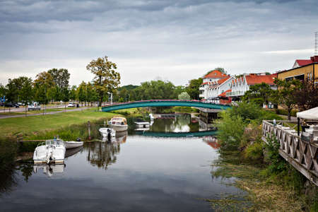 Image of the riverfront in Kungsbacka, outside of Gothenburg Sweden.の写真素材