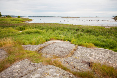 Image of a quiet rocky sea landscape on Swedens west coast.の写真素材