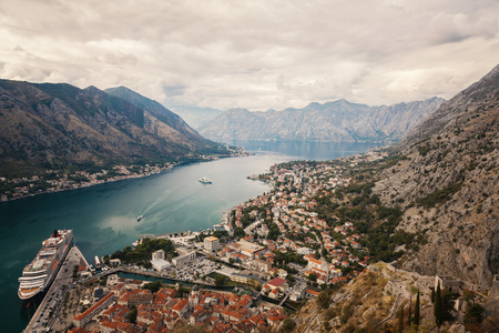 Panoramic views of Kotor, Montenegro.の写真素材