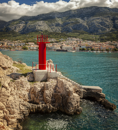 Town of Makarska on the Dalmatian coast, Croatia.の写真素材