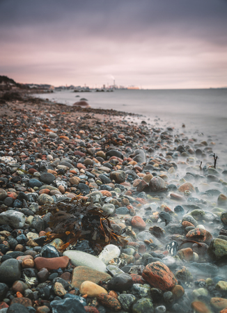 Pebbled beach in Larod, Helsingborg, Sweden.の写真素材