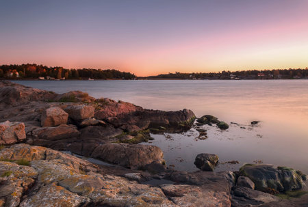Rocky foreshore landscape of Arkosund in Sweden.