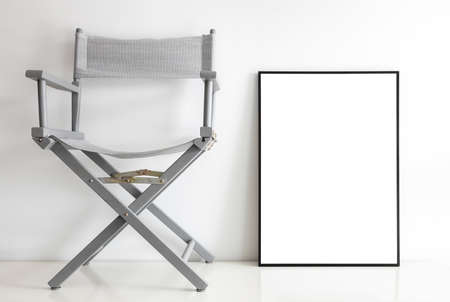Mock up frame and directors chair.の写真素材