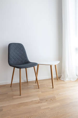 Bright modern interior a seat by the window.の写真素材