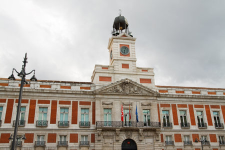Town Hall Clock Tower in Madrid, Spain の写真素材