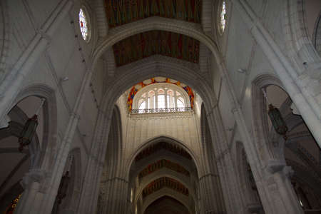 Neo-gothic interior of Santa Maria la Real de La Almudena, Madrid Spain 2010のeditorial素材