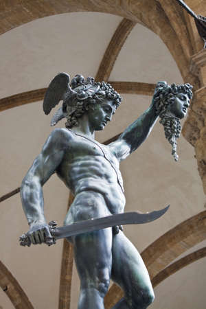 Bronze Statue Of Perseus, Florence, Italy の写真素材