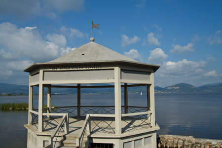 An image of Massaciuccoli lake in Torre del Lago, Tuscany Italy の写真素材