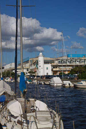 Lighthouse in Viareggio. Tuscany Italy の写真素材