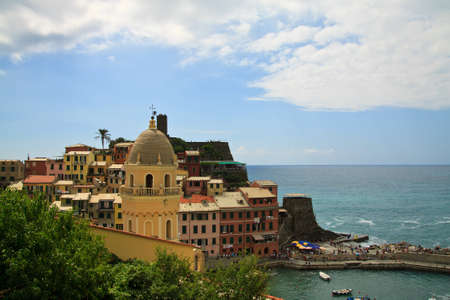 Seaside town of vernazza in cinque terre Italy の写真素材