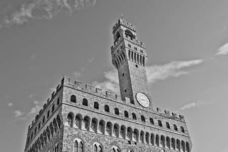 Palazzo Vecchio on Piazza della Signoria in Florence Tuscany  の写真素材