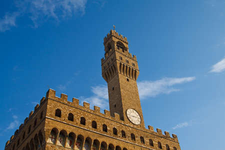 Palazzo Vecchio on Piazza della Signoria in Florence Tuscany  の写真素材