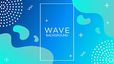 Wavy, Wave, Fluid, Liquid Shape. Blue, Cyan, Purple, Violet Color. Background, Wallpaper, Cover Template. Design Graphic Vectorのイラスト素材
