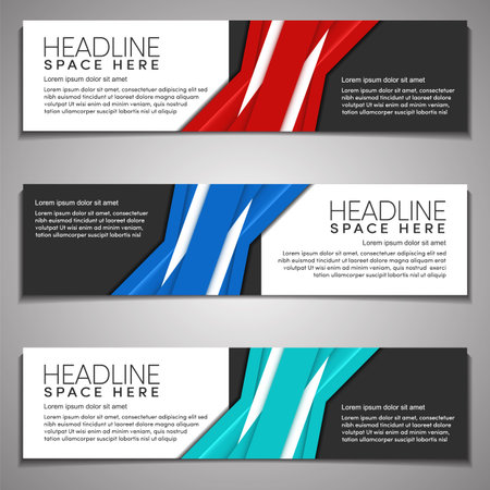web banner label header footer presentation horizontal background for modern business office corporate templateのイラスト素材