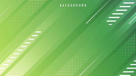 Background, Wallpaper Template. Green Eco, Yellow Gradient Color. Abstract Modern Minimal Geometric Line Strip, Circle Dot Shape. Design Graphic Vector EPS10のイラスト素材