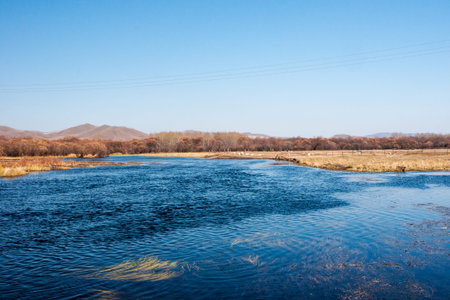 China Inner Mongolia, Deribur Riverの写真素材