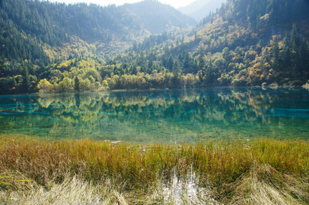 Jiuzhaigou, Sichuan, Chinaの写真素材