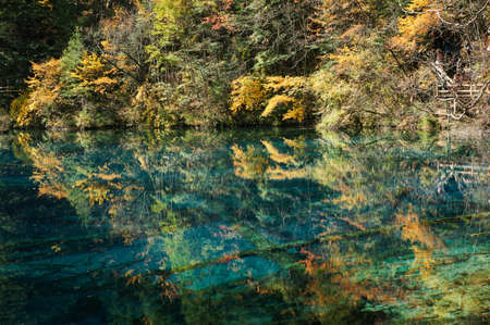 Jiuzhaigou, Sichuan, Chinaの写真素材