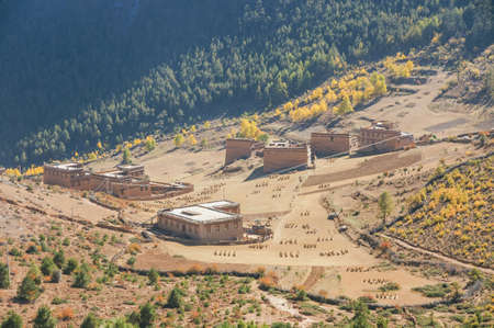 Landscape scenery of Daocheng County, Sichuanの写真素材