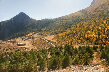 Landscape scenery of Daocheng County, Sichuanの写真素材
