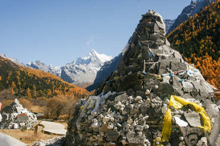Scenery of Yading in Daocheng county, Sichuan Provinceの写真素材