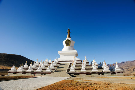 China Sichuan Daocheng pagodaの写真素材