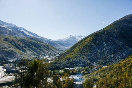 The scenery in kangding County of Sichuan province, Chinaの写真素材