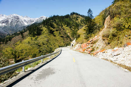 Landscape of Sichuan National Highway in Chinaの写真素材