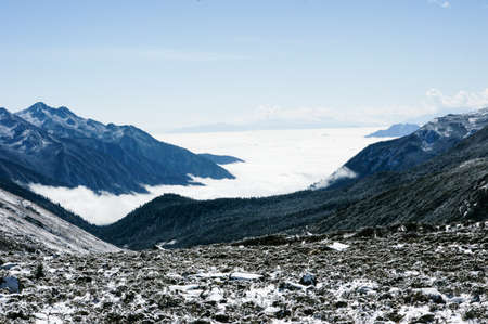 Landscape of Sichuan National Highway in Chinaの写真素材