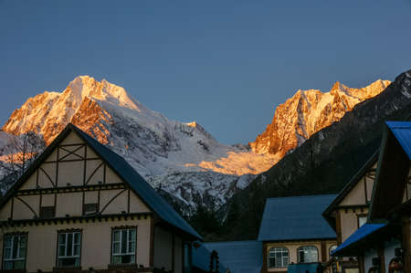 Gongga in Sichuan province, China snow mountainのeditorial素材
