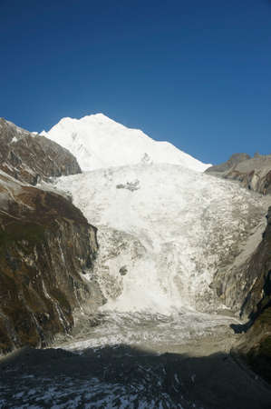Gongga in Sichuan province, China on the glacierの写真素材