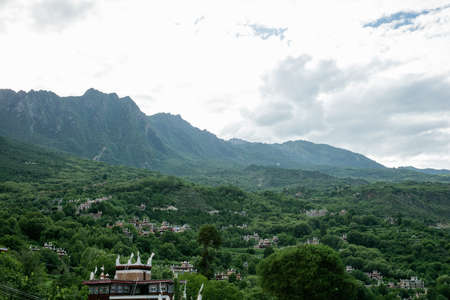 Sichuan province Chinese Tibetan Villageの写真素材