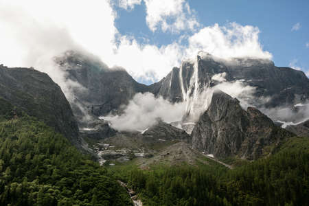 Mt Siguniang scenery in Sichuan, Chinaの写真素材