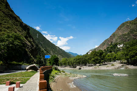 Road in Sichuan, Chinaの写真素材