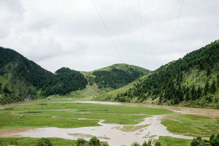 Landscape on the Sichuan mountain in Chinaの写真素材
