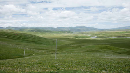 Scenery on the highway in Sichuan, Chinaの写真素材