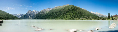 The scenery on the highway in sichuan in chinaの写真素材