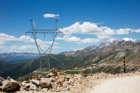 Scenery on the highway in Sichuan, Chinaの写真素材