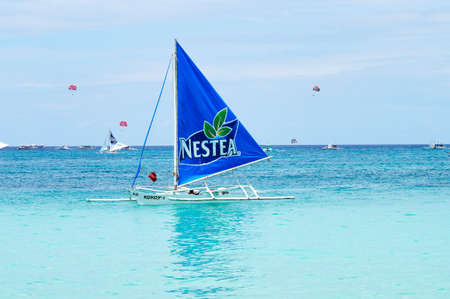 Yacht Sailing against sunset. Sailboat. Yachting. Sailing. Travel Concept. Vacationのeditorial素材