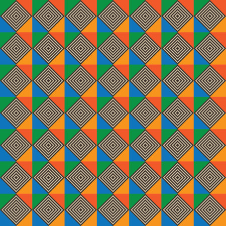 Dizzy hologram square geometric pattern. Geometric and modern pattern for brand who has edgy style.Repeated pattern. Mix of rectangle and triangle elements give a contrast and playful look.のイラスト素材