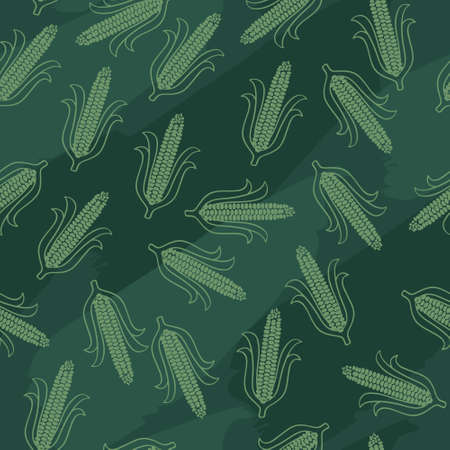 Green corn wrapping paper patternのイラスト素材