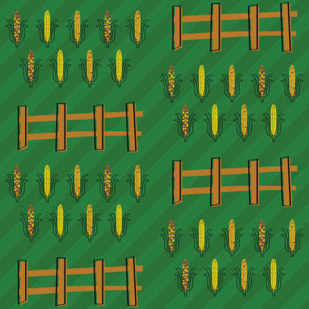 Corn farm commercial patternのイラスト素材