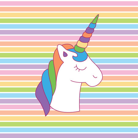 Rainbow unicorn head