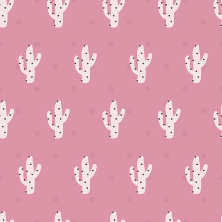 Pink cute cactus polka dots pastel. A playful, modern, and flexible pattern for brand who has cute...